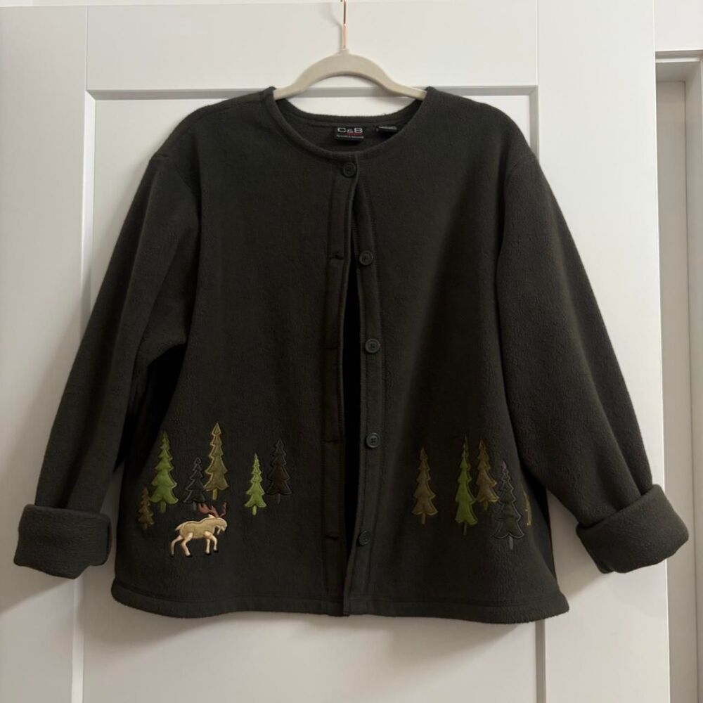 Croft-barrow Women's Green and Khaki Cardigan